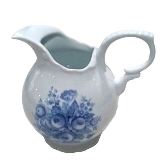 White & Blue Flower Decorated Ceramic Milk Jug by Inspiration, Rigaud, QC - Picture 2 of 7